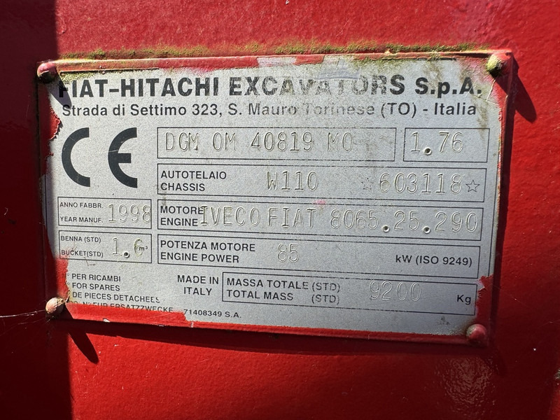 Riteņu iekrāvējs FIAT-HITACHI W110: foto 14