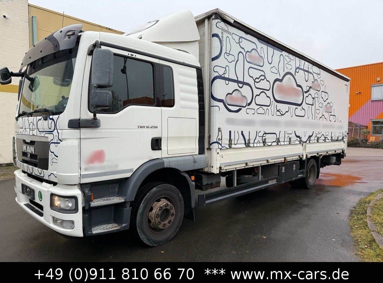 MAN TGM 12.250 Pritsche Plane LBW Schlafkabine Autom - Kravas automašīna ar tentu: foto 1 MAN TGM 12.250 Pritsche Plane LBW Schlafkabine Autom - Kravas automašīna ar tentu: foto 1