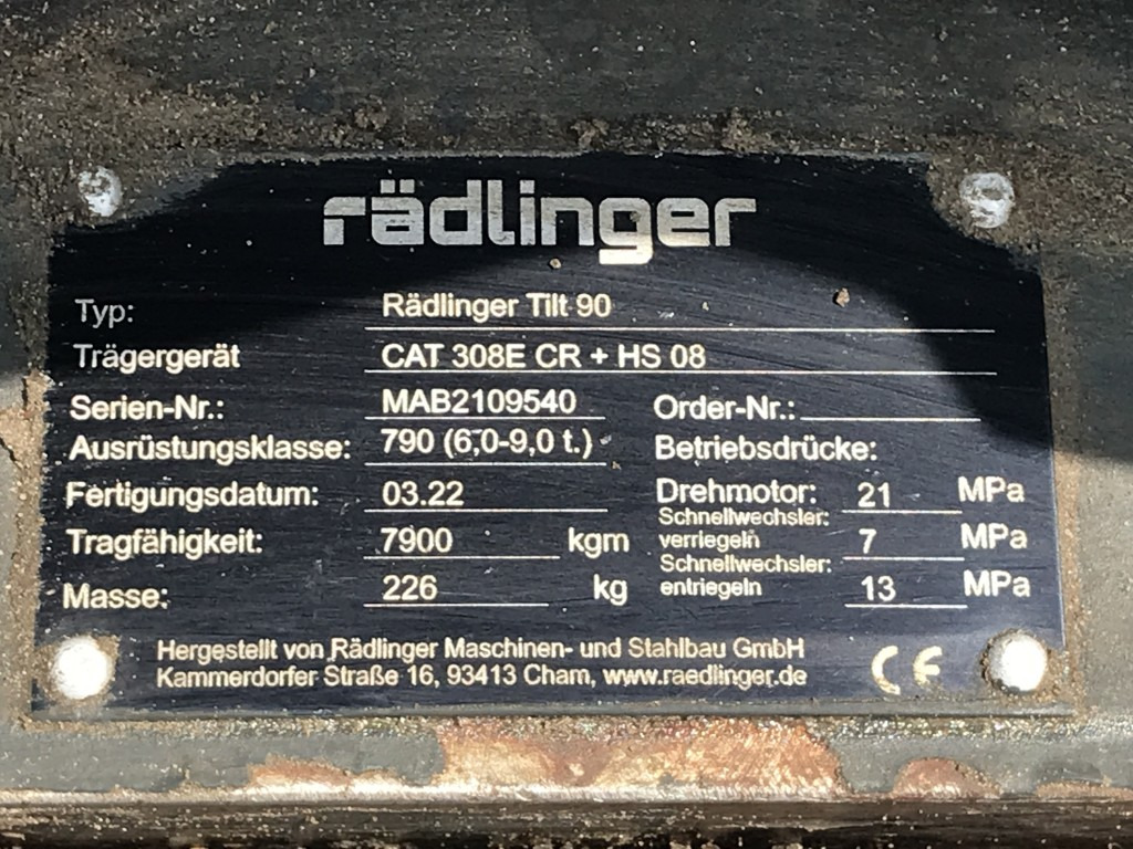 Mini-ekskavators CAT Kurzheckbagger 308-07 ECR Powertilt: foto 23