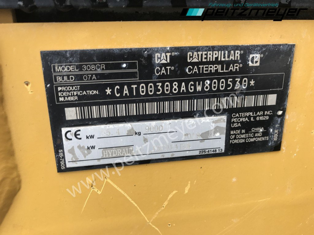 Mini-ekskavators CAT Kurzheckbagger 308-07 ECR Powertilt: foto 22