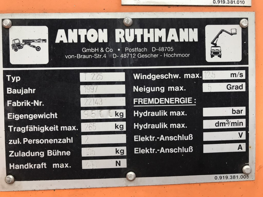Autopacēlājs MAN L75 14.224 BB Ruthmann Hubarbeitsbühne T 225: foto 14