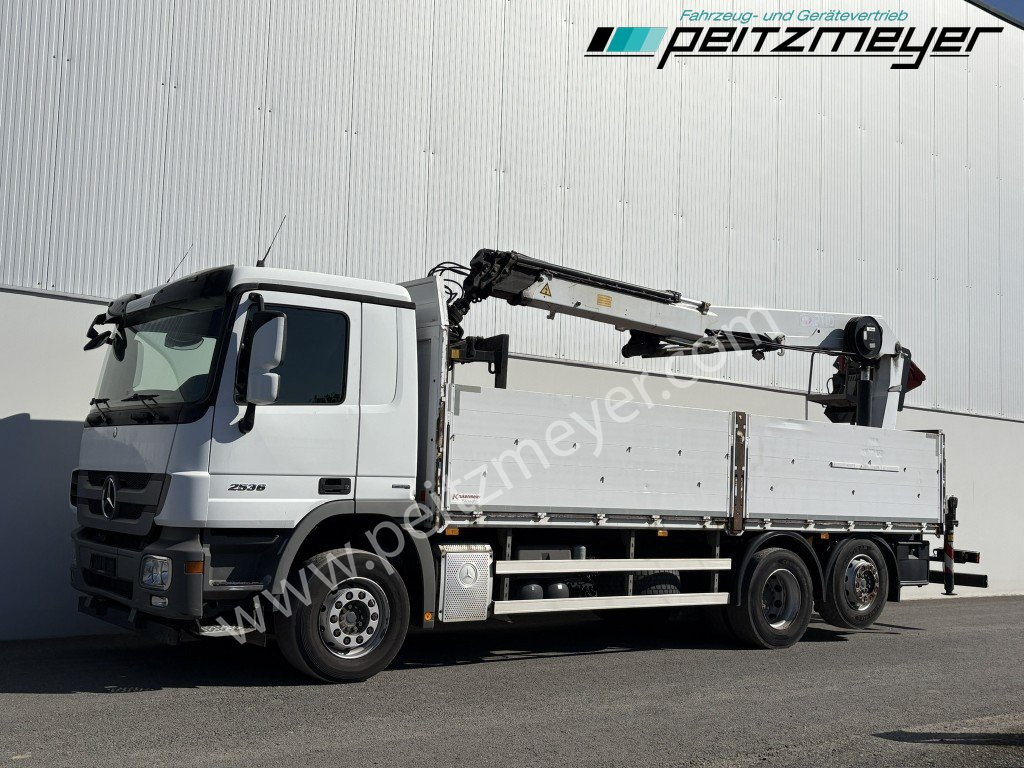 MERCEDES-BENZ Actros 2536 LL Pritsche HMF Heckkran m. Zange Baustoff - Bortu kravas automašīna/ Platforma, Kravas auto ar manipulatoru: foto 1 MERCEDES-BENZ Actros 2536 LL Pritsche HMF Heckkran m. Zange Baustoff - Bortu kravas automašīna/ Platforma, Kravas auto ar manipulatoru: foto 1