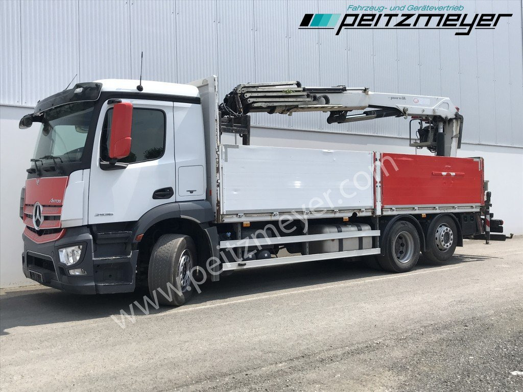 MERCEDES-BENZ Antos 2536 LL Pritsche HMF 2110-L5 5 fach Ausschub mit Steinzange - Bortu kravas automašīna/ Platforma, Kravas auto ar manipulatoru: foto 1 MERCEDES-BENZ Antos 2536 LL Pritsche HMF 2110-L5 5 fach Ausschub mit Steinzange - Bortu kravas automašīna/ Platforma, Kravas auto ar manipulatoru: foto 1