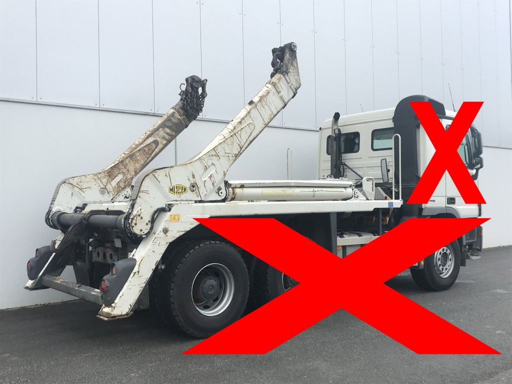Meiller Absetzkipper AK 16 MTG - Actros 6x4 - Būvgružu konteineru/ Pacēlāji ar āķi sistēma: foto 1 Meiller Absetzkipper AK 16 MTG - Actros 6x4 - Būvgružu konteineru/ Pacēlāji ar āķi sistēma: foto 1