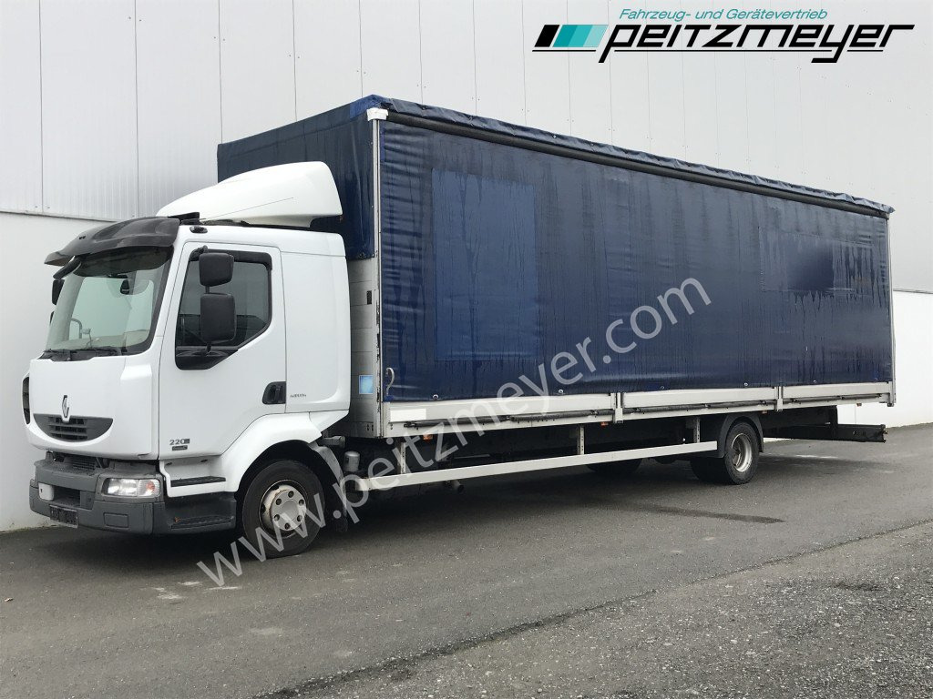 RENAULT (F) Midlum 220.12 Maxi Pritsche 9,5 m MAXI - Kravas automašīna ar tentu: foto 1 RENAULT (F) Midlum 220.12 Maxi Pritsche 9,5 m MAXI - Kravas automašīna ar tentu: foto 1