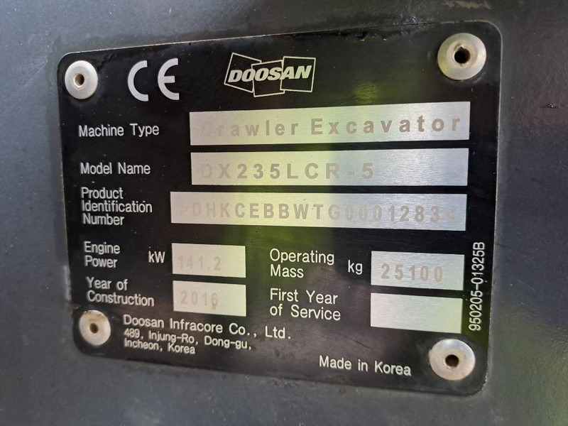Kāpurķēžu ekskavators Doosan DX235LCR-5 (+ 3 Buckets): foto 10