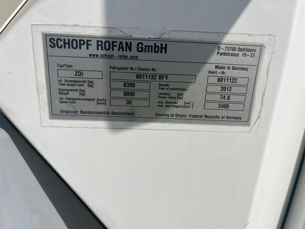 Schopf Rofan ZDi Diesel Tractor 8Tons - Lidmašīnu vilcējs: foto 4 Schopf Rofan ZDi Diesel Tractor 8Tons - Lidmašīnu vilcējs: foto 4