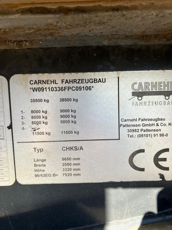 Puspiekabe pašizgāzējs CARNEHL Kippauflieger CHKS A Kippauflieger: foto 6 Puspiekabe pašizgāzējs CARNEHL Kippauflieger CHKS A Kippauflieger: foto 6