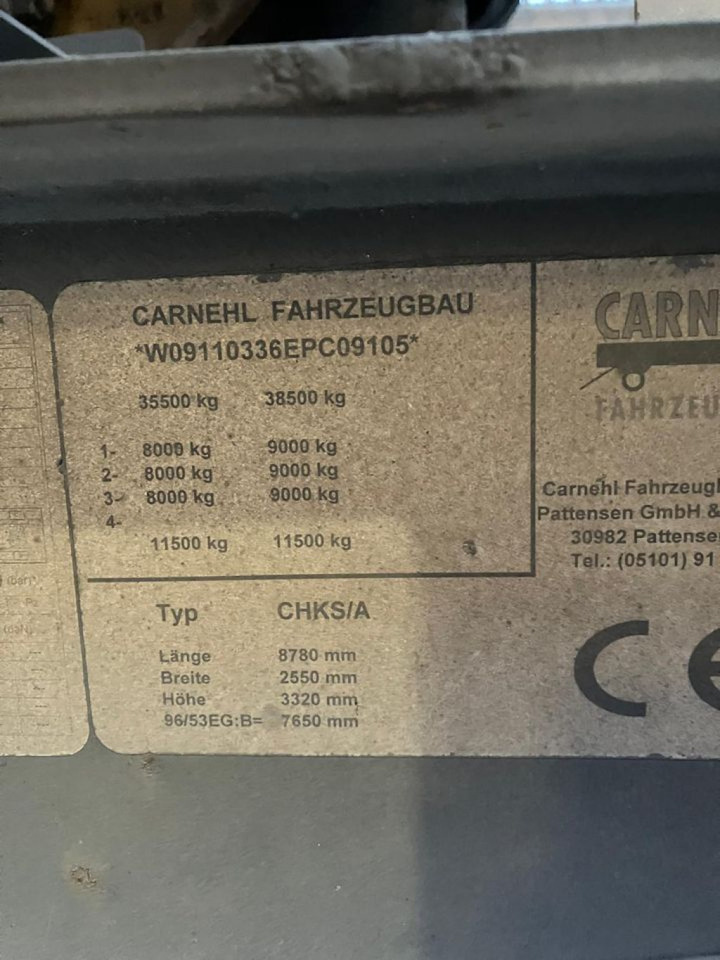 CARNEHL Kippauflieger CHKS A Kippauflieger - Puspiekabe pašizgāzējs: foto 5 CARNEHL Kippauflieger CHKS A Kippauflieger - Puspiekabe pašizgāzējs: foto 5