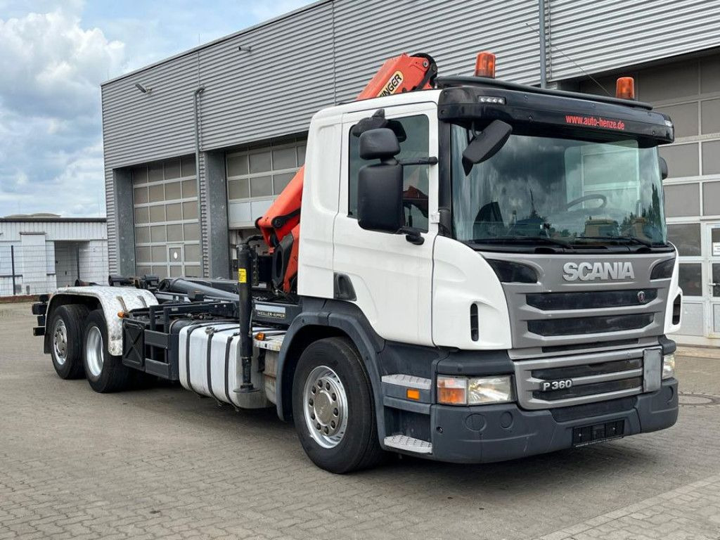Scania P 360 6x2 Abrollkipper mit Kran Lift/Lenkachse Scania P 360 6x2 Abrollkipper mit Kran Lift/Lenkachse - Pacēlājs ar āķi, Kravas auto ar manipulatoru: foto 2 Scania P 360 6x2 Abrollkipper mit Kran Lift/Lenkachse Scania P 360 6x2 Abrollkipper mit Kran Lift/Lenkachse - Pacēlājs ar āķi, Kravas auto ar manipulatoru: foto 2