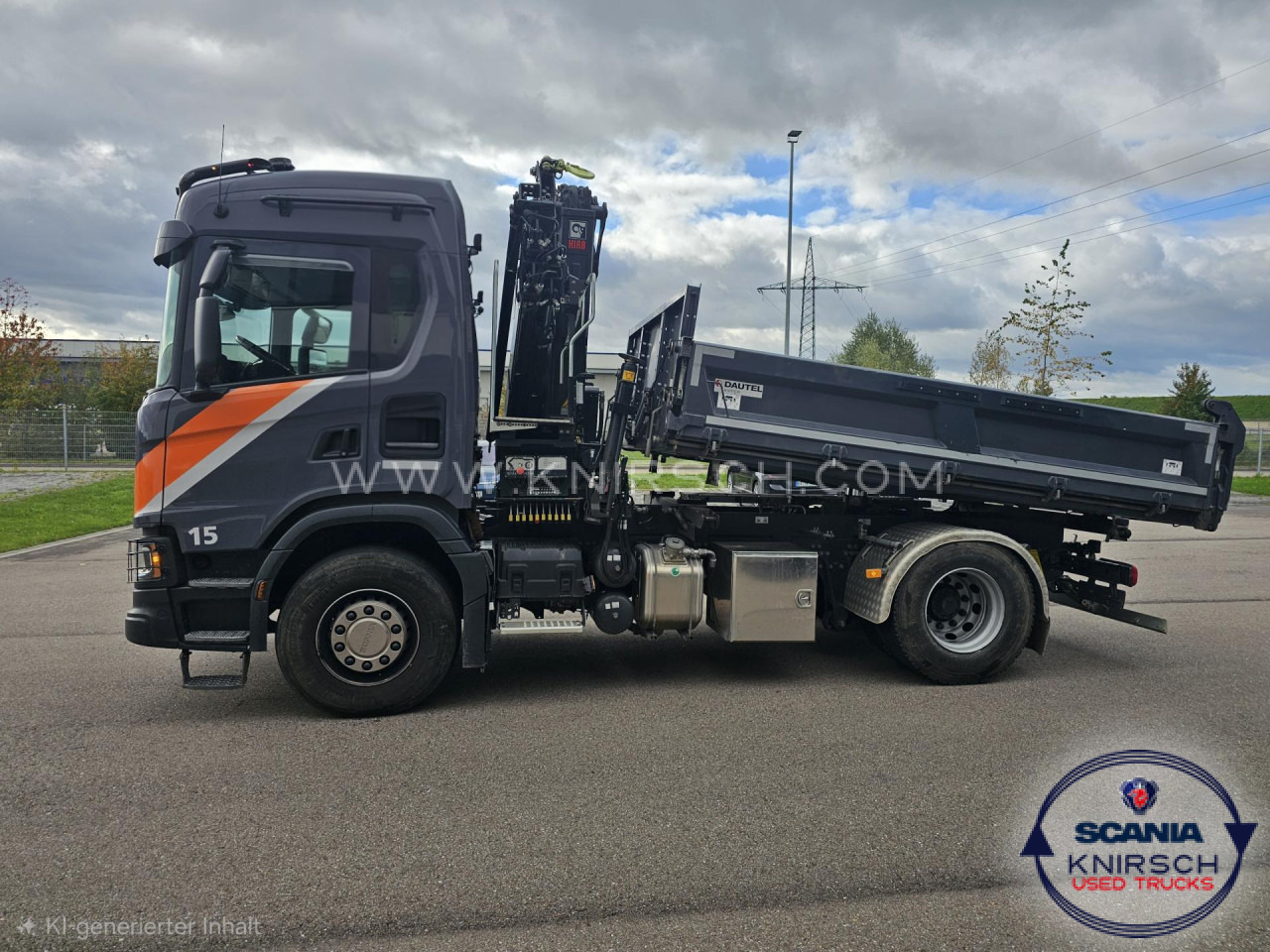 SCANIA G 320 B4x2NA 3-Seitenkipper Dautel mit Kran Hiab - Komercauto pašizgāzējs: foto 2 SCANIA G 320 B4x2NA 3-Seitenkipper Dautel mit Kran Hiab - Komercauto pašizgāzējs: foto 2