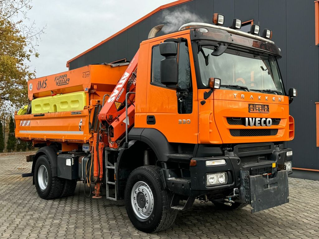 Kravas auto ar manipulatoru Iveco Trakker AD190T33W 4x4 Kipper Kran ATLAS Winterd.: foto 1
