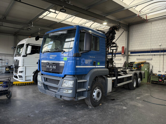 MAN TGS 26.320 6x2 Abrollkipper + Kran HIAB 166 E-5 - Pacēlājs ar āķi, Kravas auto ar manipulatoru: foto 1 MAN TGS 26.320 6x2 Abrollkipper + Kran HIAB 166 E-5 - Pacēlājs ar āķi, Kravas auto ar manipulatoru: foto 1