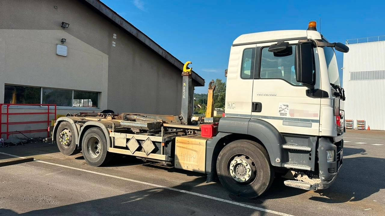 MAN TGS 28.400 6x2-4 Abrollkipper Lift-Lenkachse - Pacēlājs ar āķi, Kravas auto ar manipulatoru: foto 1 MAN TGS 28.400 6x2-4 Abrollkipper Lift-Lenkachse - Pacēlājs ar āķi, Kravas auto ar manipulatoru: foto 1