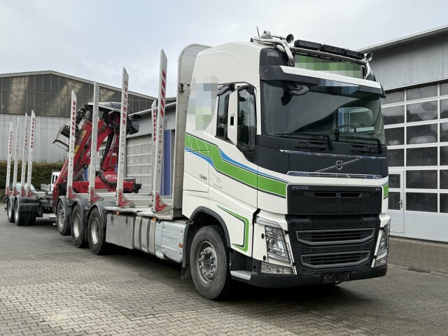 Volvo FH 510 8x4 Holztransporter Kran PENZ + Anhänger - Kokvedējs, Kravas auto ar manipulatoru: foto 1 Volvo FH 510 8x4 Holztransporter Kran PENZ + Anhänger - Kokvedējs, Kravas auto ar manipulatoru: foto 1
