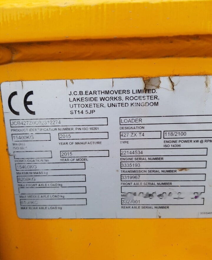 JCB 427 ZXT4 - Riteņu iekrāvējs: foto 4 JCB 427 ZXT4 - Riteņu iekrāvējs: foto 4