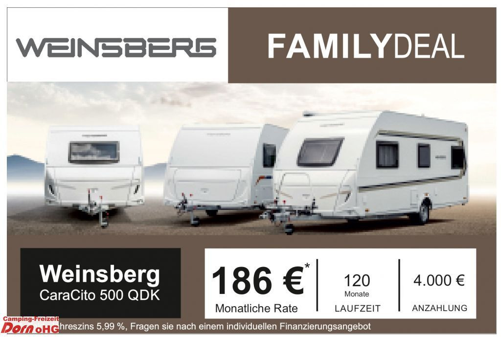 Weinsberg CaraCito 500 QDK Alle Fenster - Dzīvojamais treileris: foto 1 Weinsberg CaraCito 500 QDK Alle Fenster - Dzīvojamais treileris: foto 1