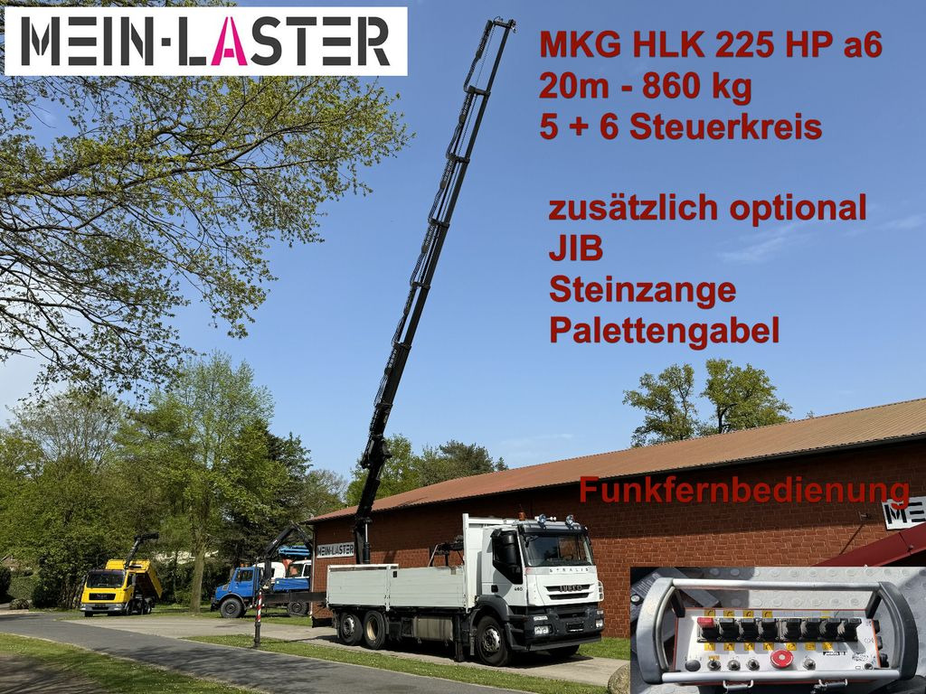 Kravas auto ar manipulatoru, Bortu kravas automašīna/ Platforma Iveco Iveco 450 EEv Stralis MKG 20m 860 kg + JIB Funk: foto 1