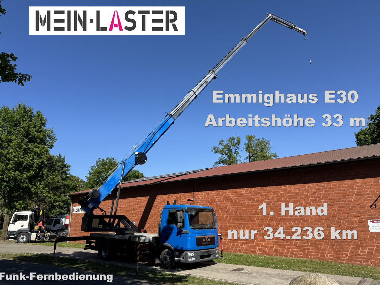 MAN 8.180 Emminghaus kein Böcker Klaas 33 Meter FB - Kravas auto ar manipulatoru: foto 1 MAN 8.180 Emminghaus kein Böcker Klaas 33 Meter FB - Kravas auto ar manipulatoru: foto 1