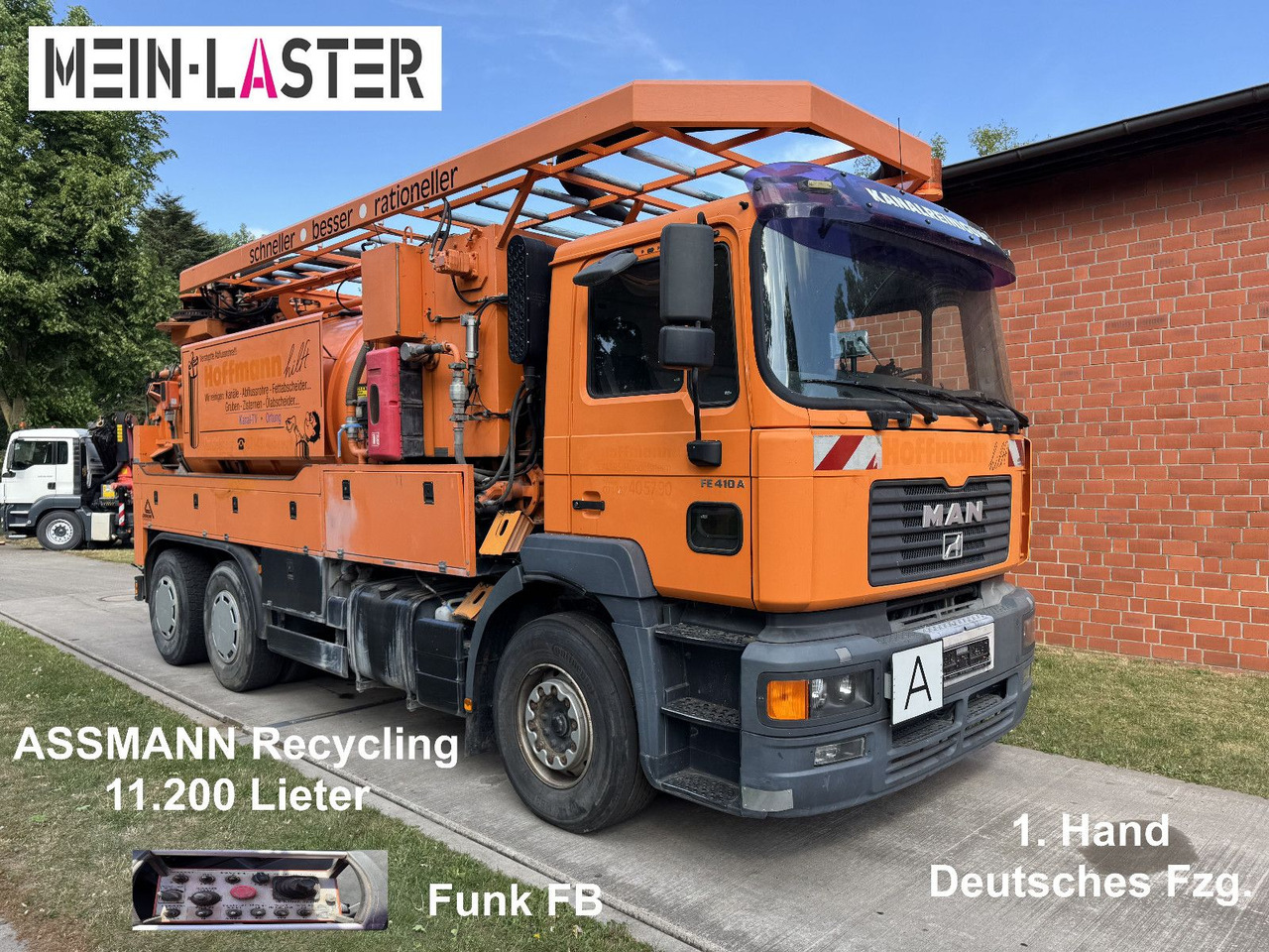 MAN FE 410 Assmann Saug HD Spüler Recycling + FB. - Asenizācijas mašīna: foto 1 MAN FE 410 Assmann Saug HD Spüler Recycling + FB. - Asenizācijas mašīna: foto 1