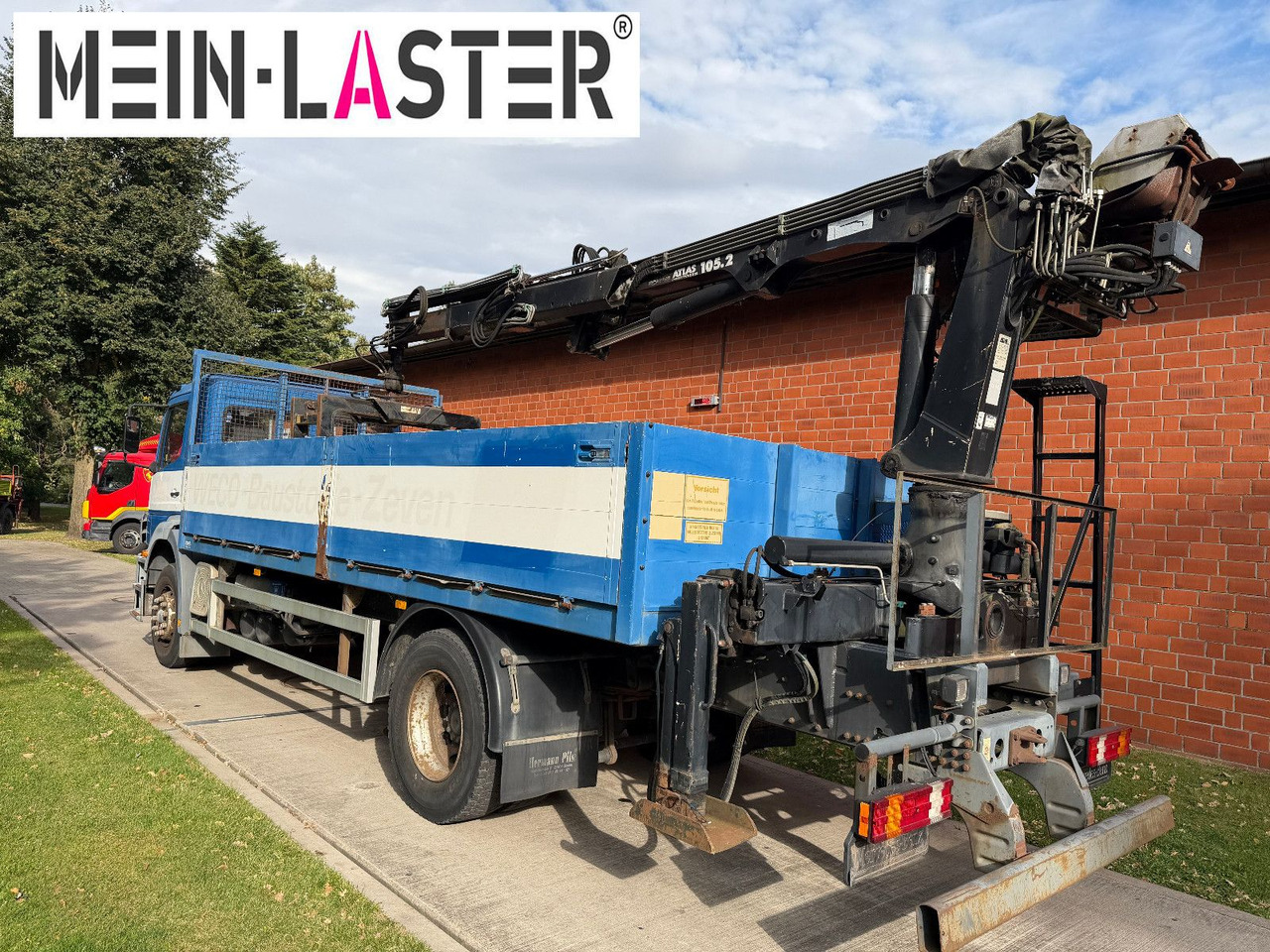 Bortu kravas automašīna/ Platforma, Kravas auto ar manipulatoru Mercedes-Benz 1823 Atego Atlas 105.2 1.Hand nur 226.000 km: foto 6