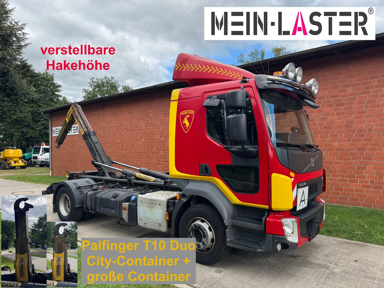 Volvo FL 250 Palfinger T10Duo City + StandardContainer - Pacēlājs ar āķi: foto 1 Volvo FL 250 Palfinger T10Duo City + StandardContainer - Pacēlājs ar āķi: foto 1