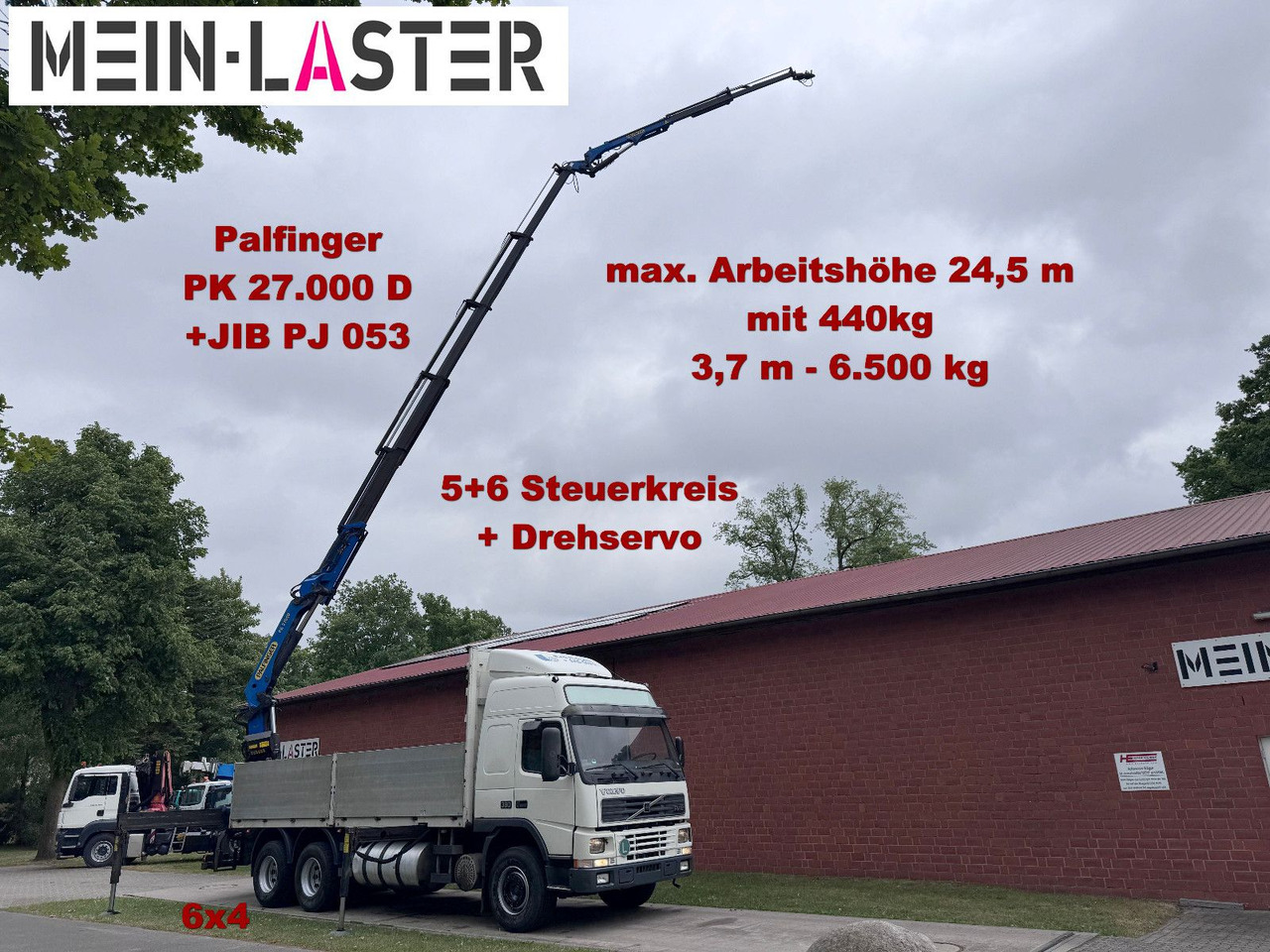 Volvo FM12 380 PK 27000D 24,5m 5+6 Deutscher LKW - Kravas auto ar manipulatoru: foto 1 Volvo FM12 380 PK 27000D 24,5m 5+6 Deutscher LKW - Kravas auto ar manipulatoru: foto 1