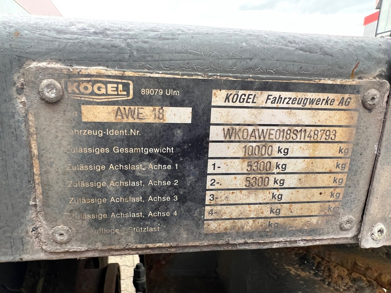 Kögel AWE 18 AWE 18, Ex-Fahrschule - Piekabe šasija: foto 4 Kögel AWE 18 AWE 18, Ex-Fahrschule - Piekabe šasija: foto 4