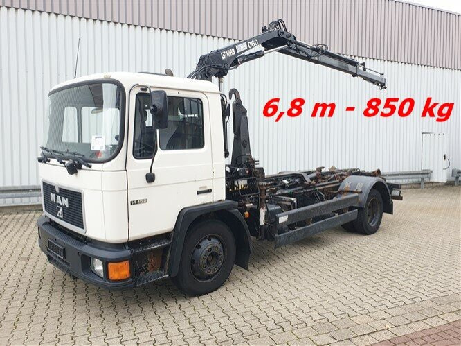 MAN 14.152 F 4x2 BB 14.152 F 4x2 BB mit Kran Hiab 060-2 - Pacēlājs ar āķi, Kravas auto ar manipulatoru: foto 1 MAN 14.152 F 4x2 BB 14.152 F 4x2 BB mit Kran Hiab 060-2 - Pacēlājs ar āķi, Kravas auto ar manipulatoru: foto 1