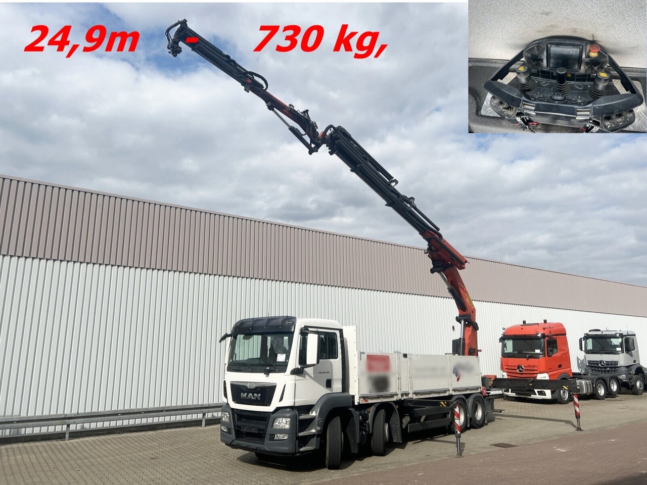 MAN TGS 35.440 8x4 BL TGS 35.440 8x4 BL, Navi, Heckkran Palfinger PK42002 SH-F + Jip PJ 060 B, 24,9m-730kg, Funk - Kravas auto ar manipulatoru, Bortu kravas automašīna/ Platforma: foto 1 MAN TGS 35.440 8x4 BL TGS 35.440 8x4 BL, Navi, Heckkran Palfinger PK42002 SH-F + Jip PJ 060 B, 24,9m-730kg, Funk - Kravas auto ar manipulatoru, Bortu kravas automašīna/ Platforma: foto 1