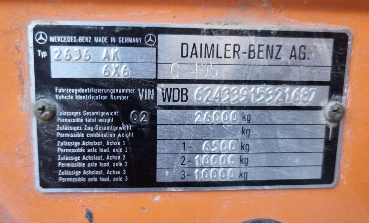 Mercedes-Benz - 2636 AK 6x6 - Kravas automašīna pašizgāzējs: foto 4 Mercedes-Benz - 2636 AK 6x6 - Kravas automašīna pašizgāzējs: foto 4