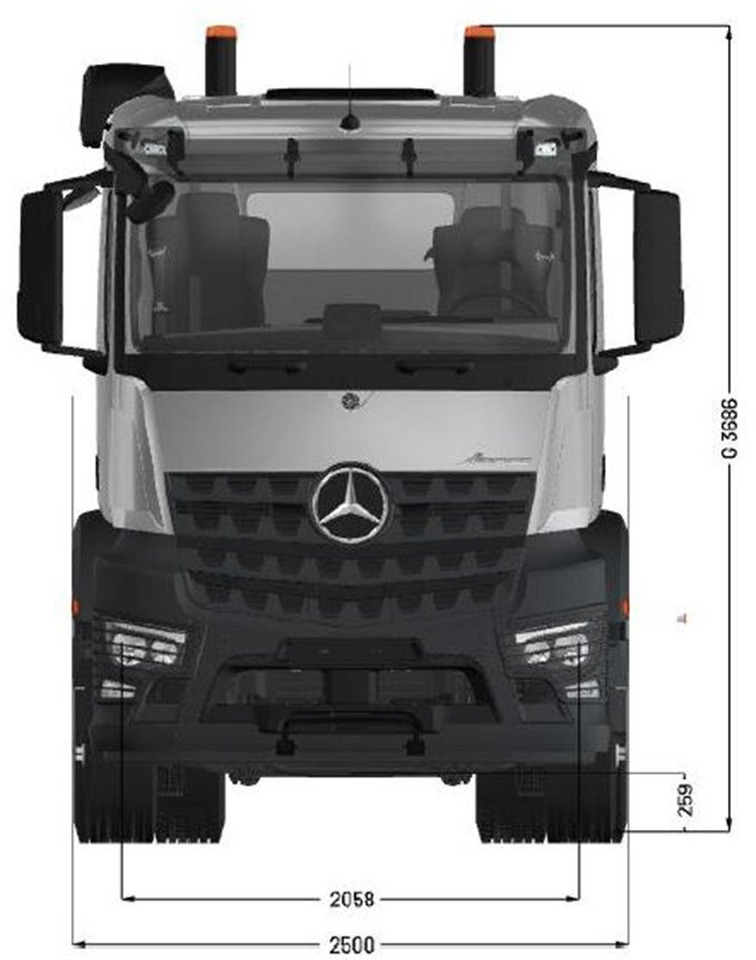 Mercedes-Benz Arocs 3253 L 8x4/4 Arocs 3253 L 8x4/4, MultimediaCockpit, Navi, Motorabtrieb - Šasija kravas automašīna: foto 3 Mercedes-Benz Arocs 3253 L 8x4/4 Arocs 3253 L 8x4/4, MultimediaCockpit, Navi, Motorabtrieb - Šasija kravas automašīna: foto 3