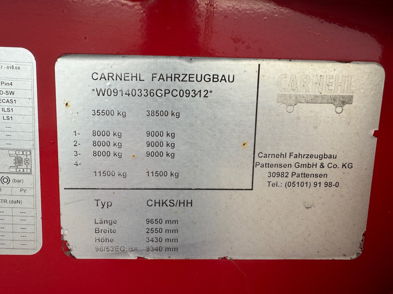 Puspiekabe Carnehl CHKS/HH CHKS/HH, Stahlmulde ca. 34m³, Liftachse, Nachlauflenkachse: foto 9