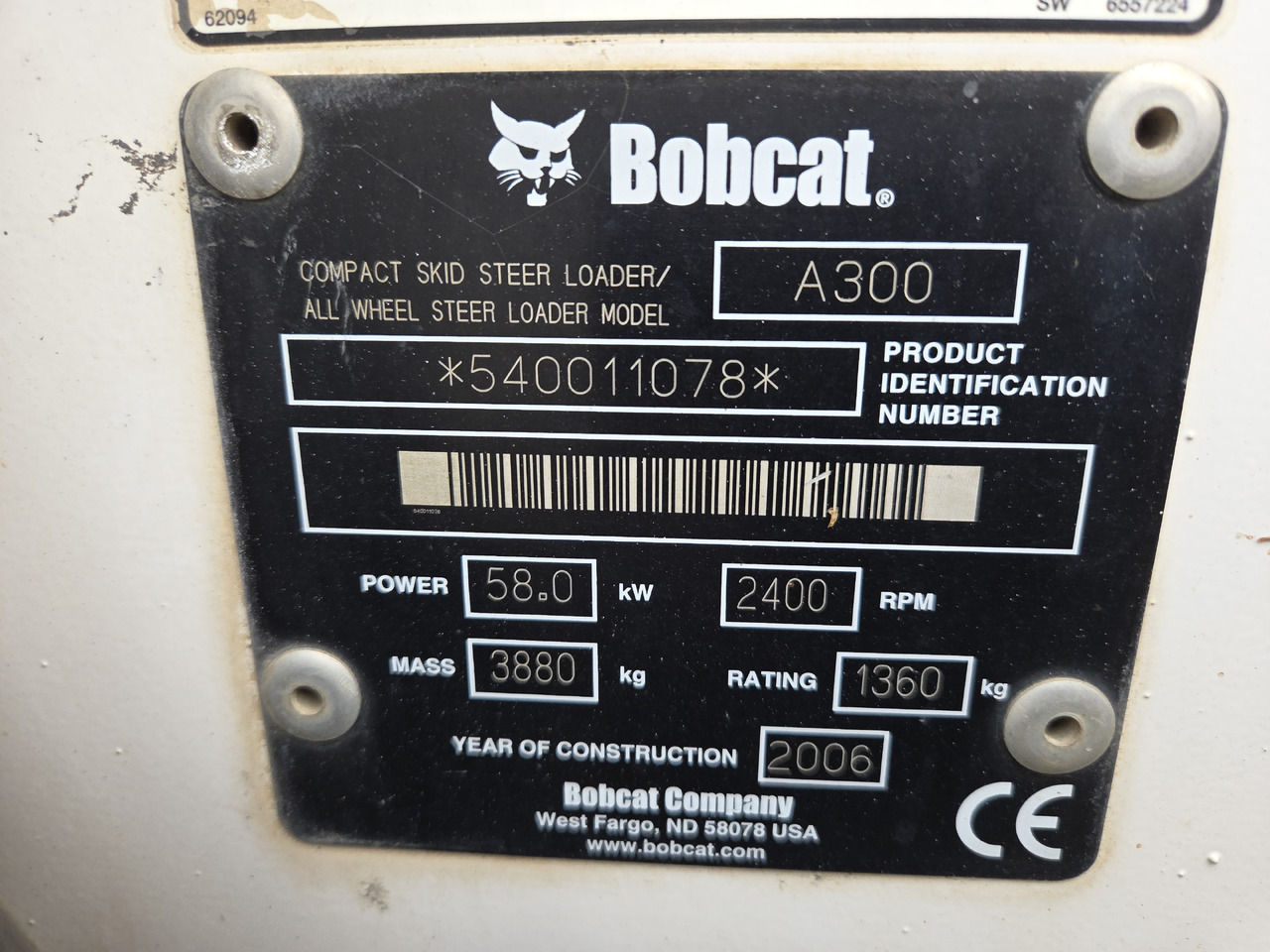 BOBCAT A300 - Kompaktiekrāvējs: foto 5 BOBCAT A300 - Kompaktiekrāvējs: foto 5