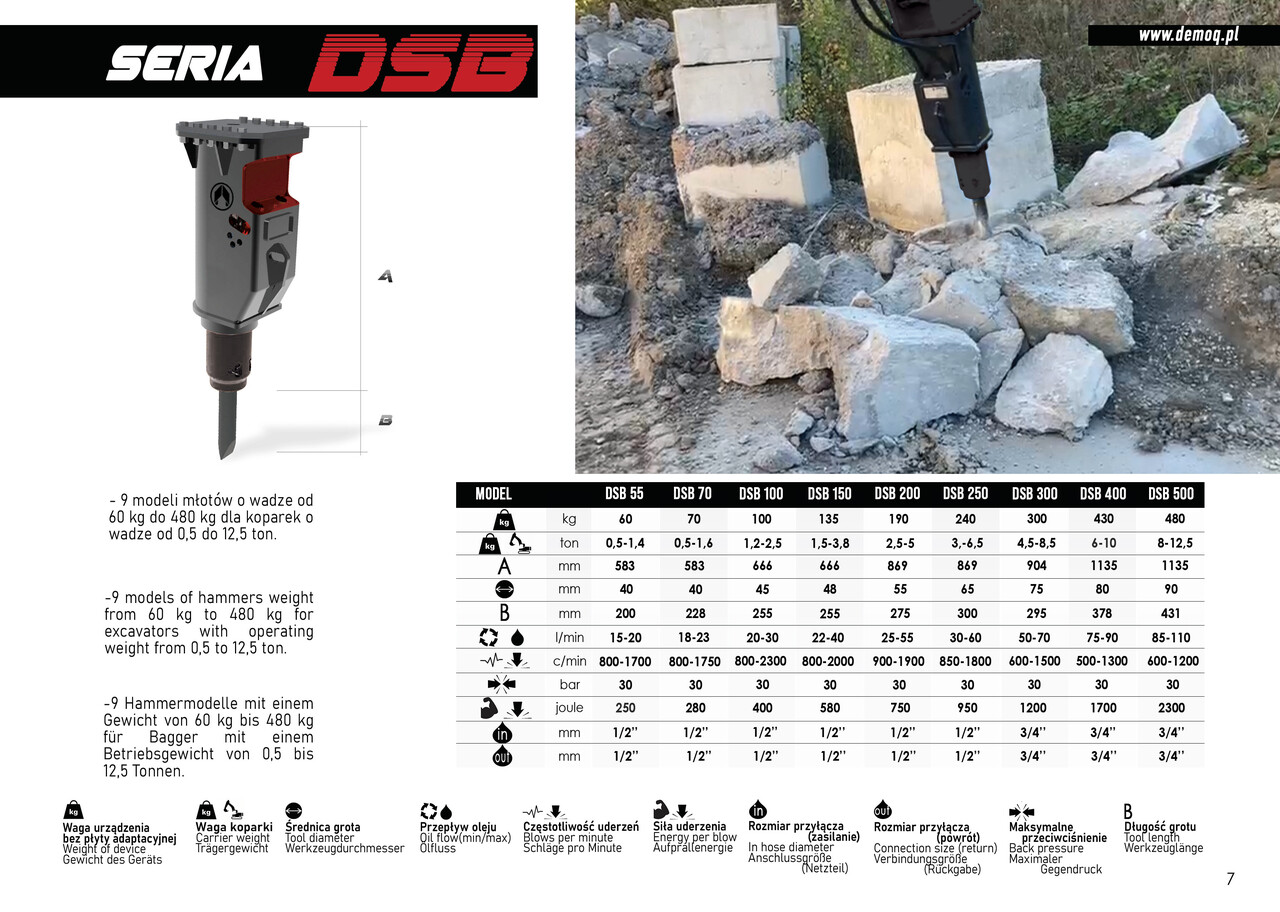 DEMOQ DSB 70 Hydraulic breaker 70 KG - Hidrauliskais āmurs - Ekskavators: foto 2 DEMOQ DSB 70 Hydraulic breaker 70 KG - Hidrauliskais āmurs - Ekskavators: foto 2