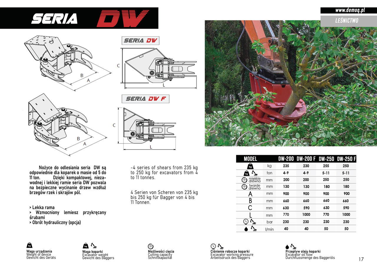 DEMOQ DW250 De-forestation shear 255 kg - Greiferi - Celtniecības tehnika: foto 3 DEMOQ DW250 De-forestation shear 255 kg - Greiferi - Celtniecības tehnika: foto 3