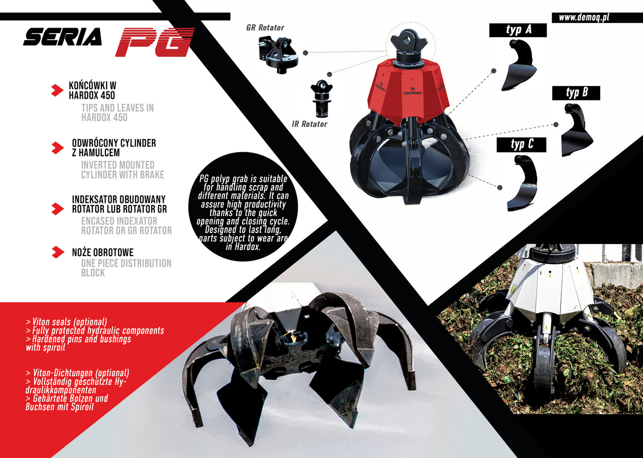 DEMOQ PG500 Hydraulic Polyp -grab - Greiferi - Celtniecības tehnika: foto 4 DEMOQ PG500 Hydraulic Polyp -grab - Greiferi - Celtniecības tehnika: foto 4