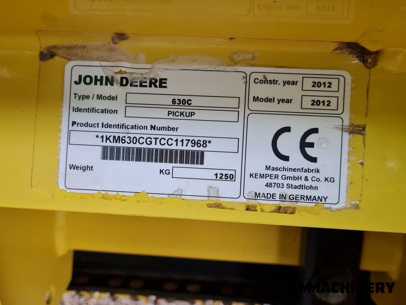 Lopbarības kombaina papildaprīkojums John Deere 630C pick-up: foto 11