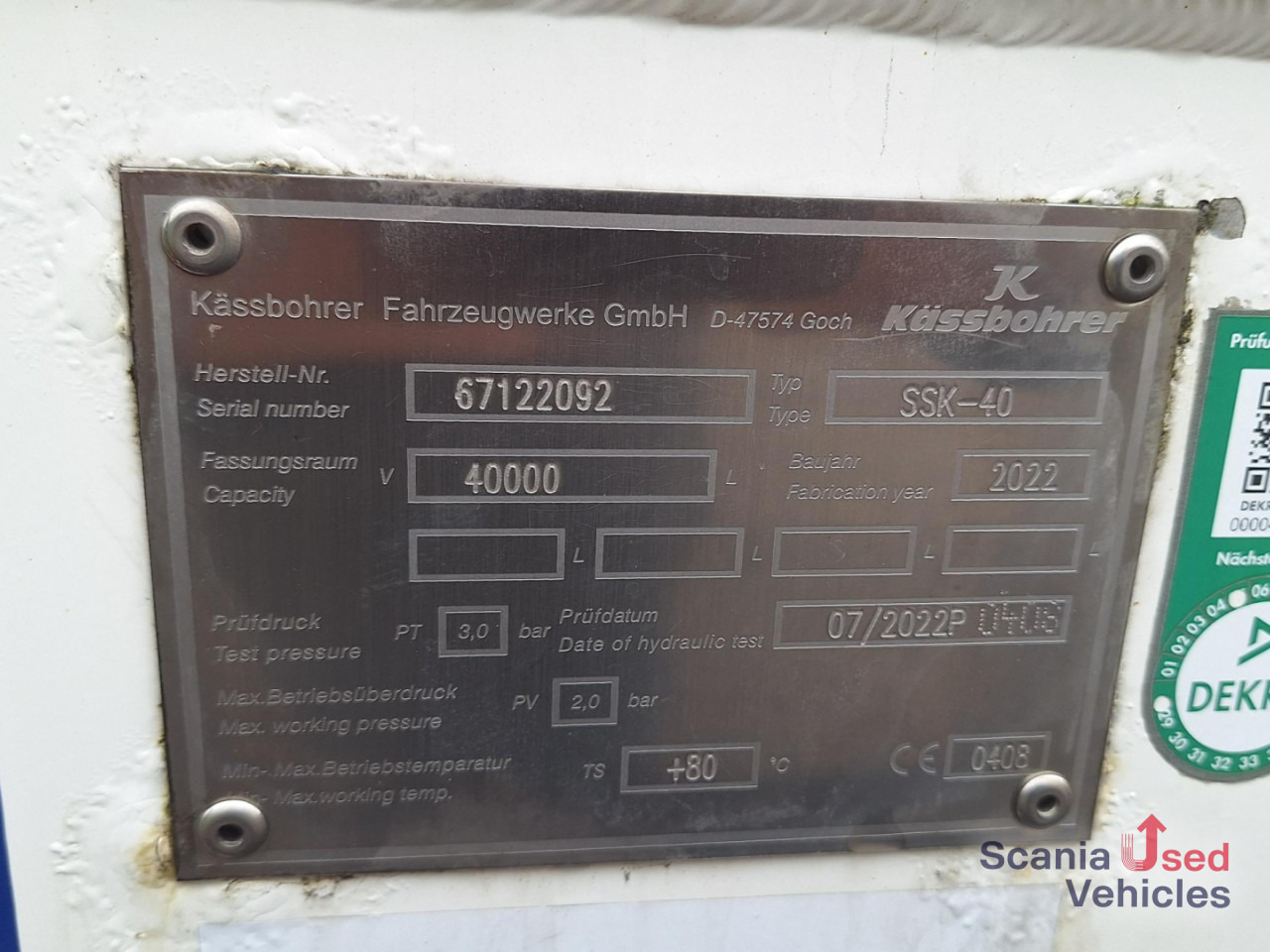 KAESSBOHRER Lebensmitteltank Kippbar SSK 40XS Neuwertig !! - Silosa puspiekabe: foto 2 KAESSBOHRER Lebensmitteltank Kippbar SSK 40XS Neuwertig !! - Silosa puspiekabe: foto 2