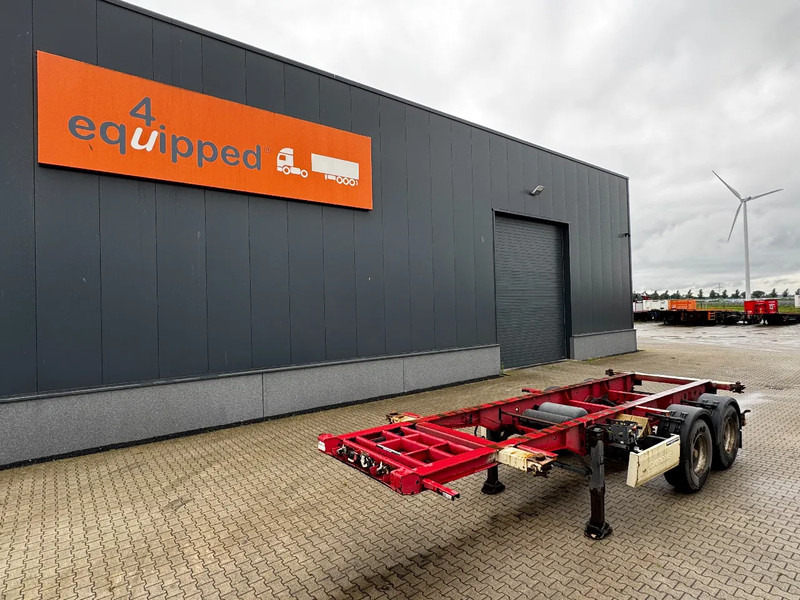 Krone 2-assig 20FT chassis, BPW + trommel, luchtvering, leeggewicht: 3.180kg - Puspiekabe noņemamā virsbūve/ Konteineru vedējs: foto 1 Krone 2-assig 20FT chassis, BPW + trommel, luchtvering, leeggewicht: 3.180kg - Puspiekabe noņemamā virsbūve/ Konteineru vedējs: foto 1