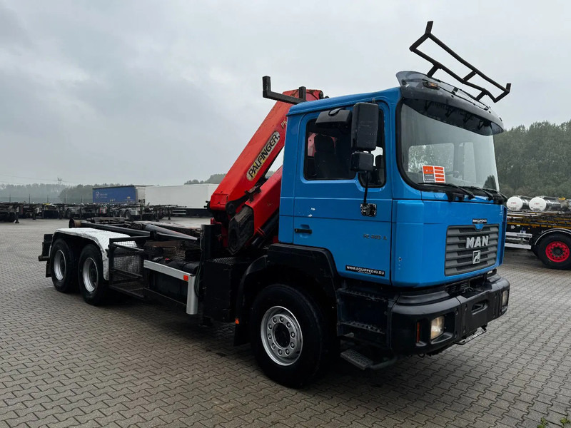 Pacēlājs ar āķi, Kravas auto ar manipulatoru MAN FE 410A, 6x4, EURO 2, Palfinger PK17000 Crane + VDL HOOK, full spring, manual gearbox, MOT 9/2025: foto 10