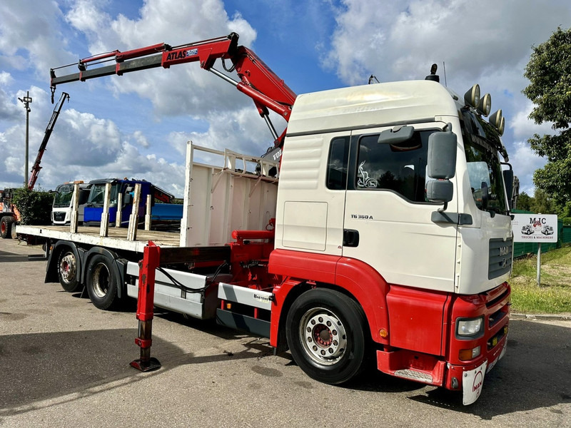 MAN TG 360 A 6x2 + KRAN ATLAS 100.1 A3 - PLATFORM 5m80 - E3 - LIFT-AXLE - FULL AIR SUSPENSION - ZF AS TRONIC - BE TRUCK - Bortu kravas automašīna/ Platforma, Kravas auto ar manipulatoru: foto 2 MAN TG 360 A 6x2 + KRAN ATLAS 100.1 A3 - PLATFORM 5m80 - E3 - LIFT-AXLE - FULL AIR SUSPENSION - ZF AS TRONIC - BE TRUCK - Bortu kravas automašīna/ Platforma, Kravas auto ar manipulatoru: foto 2