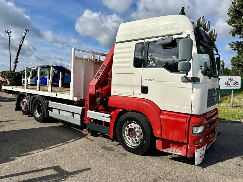 MAN TG 360 A 6x2 + KRAN ATLAS 100.1 A3 - PLATFORM 5m80 - E3 - LIFT-AXLE - FULL AIR SUSPENSION - ZF AS TRONIC - BE TRUCK - Bortu kravas automašīna/ Platforma, Kravas auto ar manipulatoru: foto 1 MAN TG 360 A 6x2 + KRAN ATLAS 100.1 A3 - PLATFORM 5m80 - E3 - LIFT-AXLE - FULL AIR SUSPENSION - ZF AS TRONIC - BE TRUCK - Bortu kravas automašīna/ Platforma, Kravas auto ar manipulatoru: foto 1