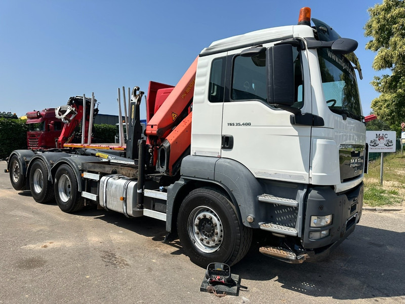 MAN TGS 35.400 8x4 TRIDEM HOOKLIFT T22 + CRANE PALFINGER PK 18001 EH + RADIO - EURO 5 - LIFT/STEERING AXLE - BE TRUCK - Pacēlājs ar āķi, Kravas auto ar manipulatoru: foto 3 MAN TGS 35.400 8x4 TRIDEM HOOKLIFT T22 + CRANE PALFINGER PK 18001 EH + RADIO - EURO 5 - LIFT/STEERING AXLE - BE TRUCK - Pacēlājs ar āķi, Kravas auto ar manipulatoru: foto 3
