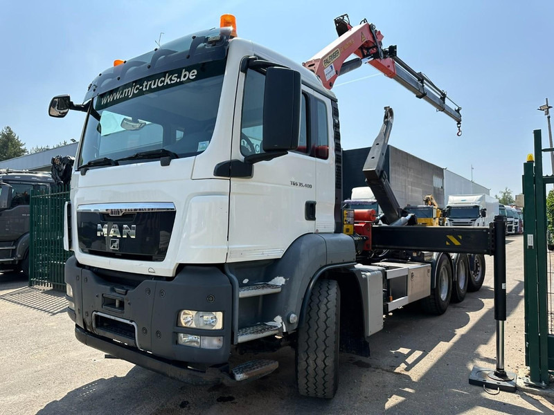 MAN TGS 35.400 8x4 TRIDEM HOOKLIFT T22 + CRANE PALFINGER PK 18001 EH + RADIO - EURO 5 - LIFT/STEERING AXLE - BE TRUCK - Pacēlājs ar āķi, Kravas auto ar manipulatoru: foto 2 MAN TGS 35.400 8x4 TRIDEM HOOKLIFT T22 + CRANE PALFINGER PK 18001 EH + RADIO - EURO 5 - LIFT/STEERING AXLE - BE TRUCK - Pacēlājs ar āķi, Kravas auto ar manipulatoru: foto 2