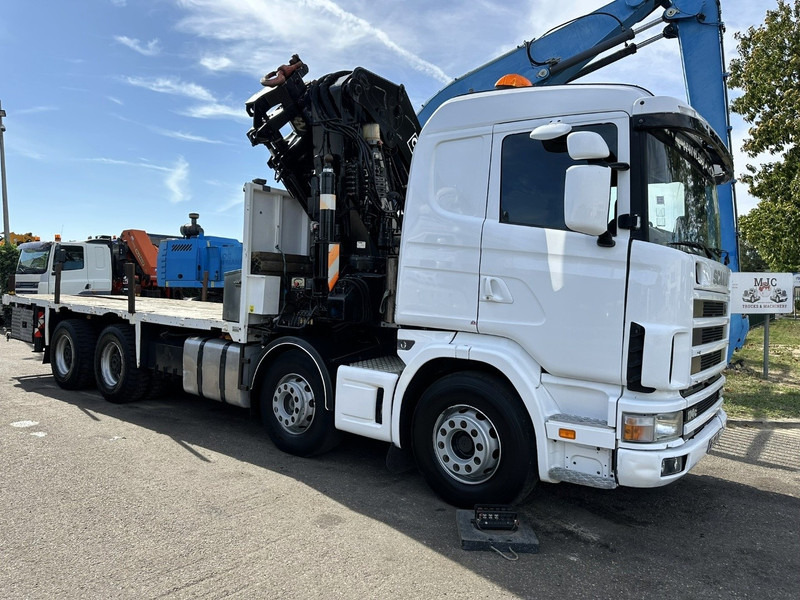 Scania 114C-380 8x4 + CRANE HIAB 700 E-5 - PLATFORM 6m80 + TWISTLOCKS - MANUAL - RETARDER - STEEL SPRING / BIG AXLE HUB REDUCTION - AP ACHSEN - Kravas auto ar manipulatoru: foto 1 Scania 114C-380 8x4 + CRANE HIAB 700 E-5 - PLATFORM 6m80 + TWISTLOCKS - MANUAL - RETARDER - STEEL SPRING / BIG AXLE HUB REDUCTION - AP ACHSEN - Kravas auto ar manipulatoru: foto 1