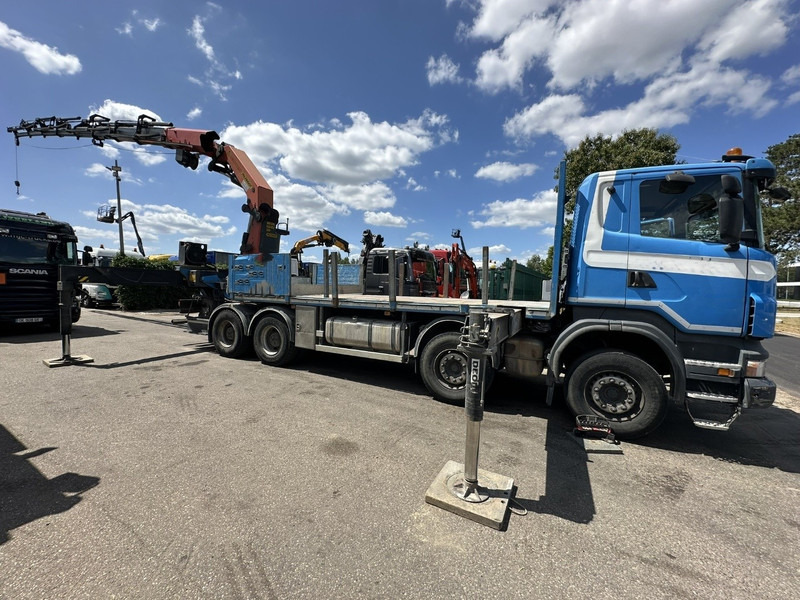 Bortu kravas automašīna/ Platforma, Kravas auto ar manipulatoru Scania G440 8x4 PRITSCHE + (25m!) KRAN PALFINGER PK78002 SH G 8x + WINCH - PLATFORM 6m25 - SCHALT - AP ACHSEN - BLATT - EURO 5 - BELGISCHE: foto 18