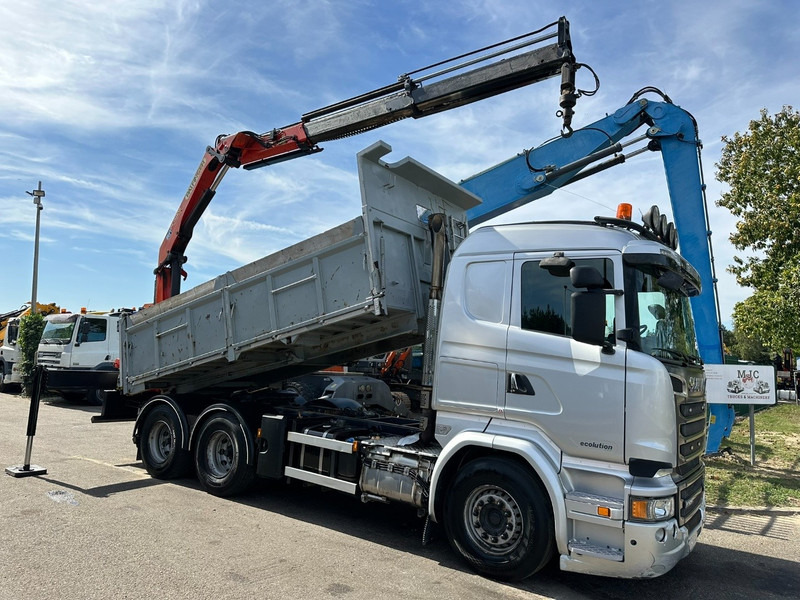 Scania R520 6x4 TIPPER + CRANE PALFINGER PK 15002 A - TRACTOR UNIT - RETARDER - *FULL AIR* - EUR 6 - BE TRUCK - Kravas automašīna pašizgāzējs, Kravas auto ar manipulatoru: foto 1 Scania R520 6x4 TIPPER + CRANE PALFINGER PK 15002 A - TRACTOR UNIT - RETARDER - *FULL AIR* - EUR 6 - BE TRUCK - Kravas automašīna pašizgāzējs, Kravas auto ar manipulatoru: foto 1