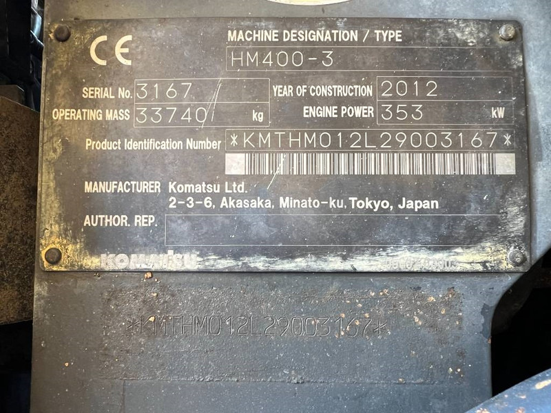 Artikulētias pašizgāzējs Komatsu HM400-3: foto 8