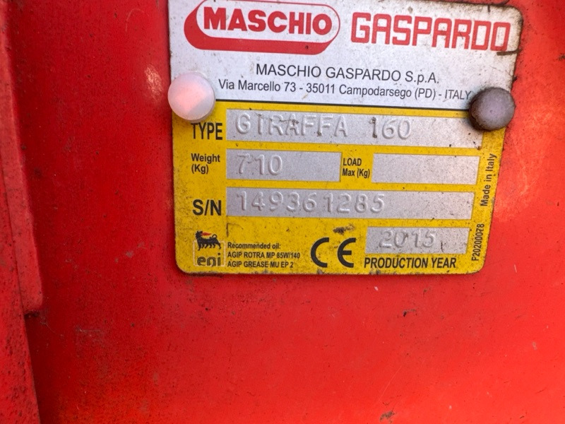 Maschio Giraffa 160 - Pļaujmašīna-smalcinātājs: foto 2 Maschio Giraffa 160 - Pļaujmašīna-smalcinātājs: foto 2